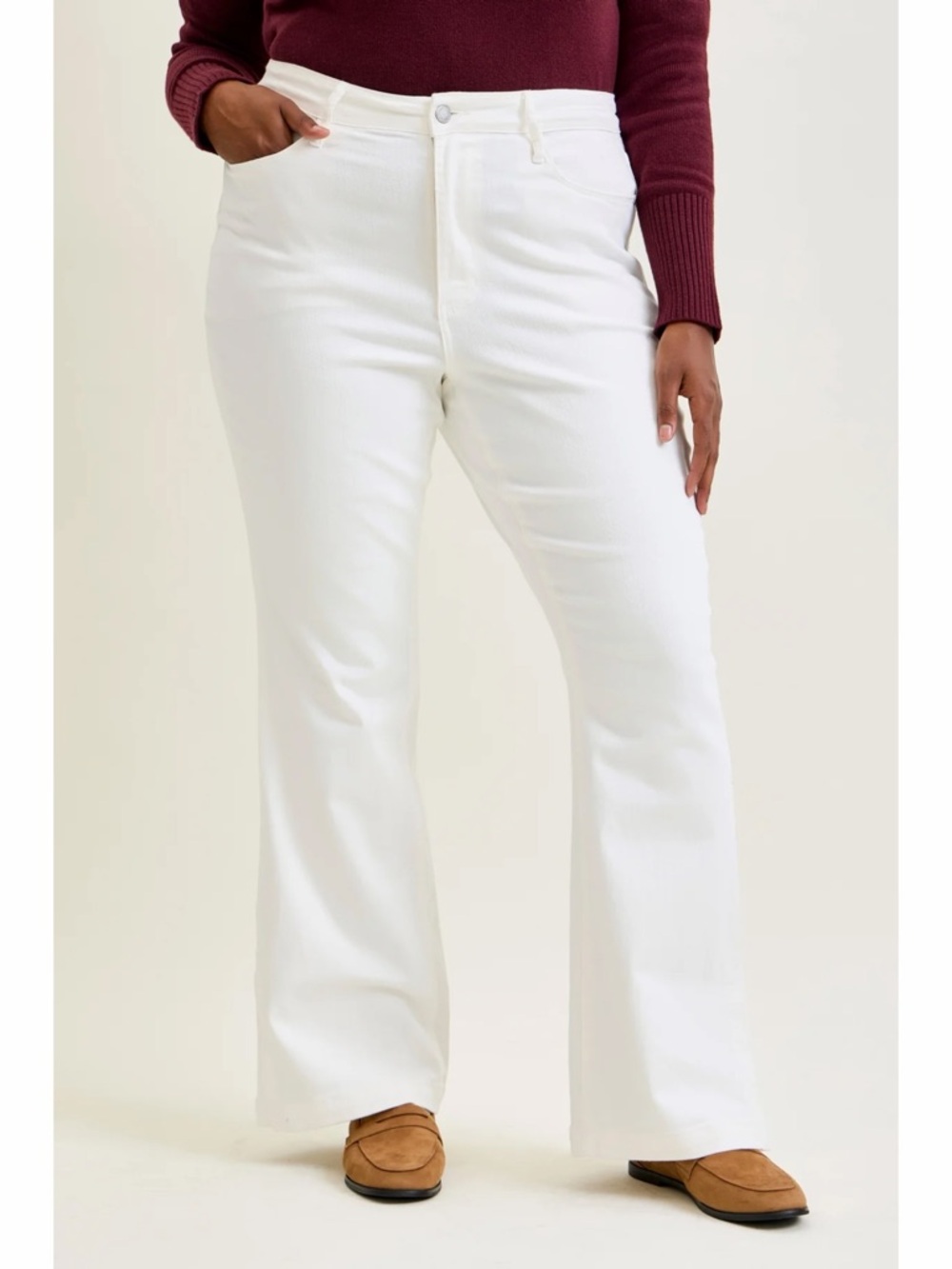 NWT Judy Blue Tummy Control‎ Mid Rise White Bootcut Denim Jeans JB88643